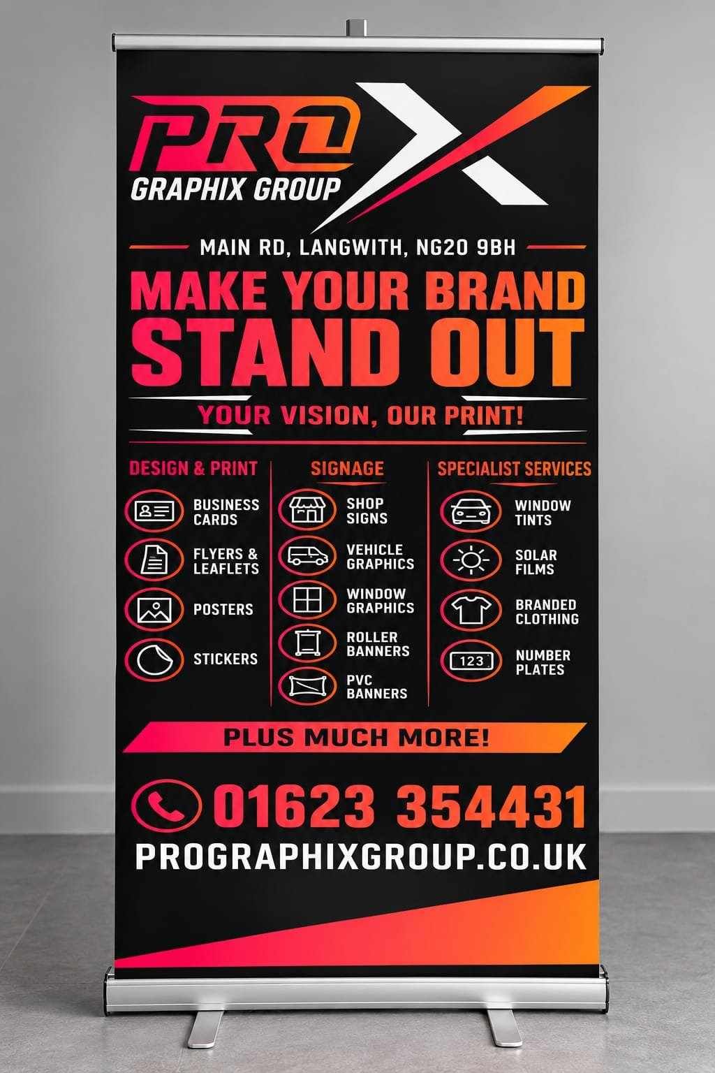 Printed roller banner by Pro Graphix DTF